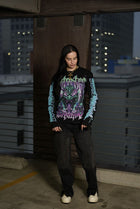 GYS FLAME DRAGON L/S SHIRT 'BLK x ELECTRIC BLUE'