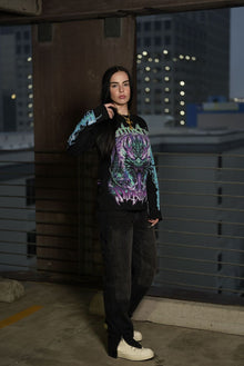 GYS FLAME DRAGON L/S SHIRT 'BLK x ELECTRIC BLUE'