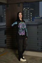 GYS FLAME DRAGON L/S SHIRT 'BLK x ELECTRIC BLUE'