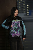 GYS FLAME DRAGON L/S SHIRT 'BLK x ELECTRIC BLUE'