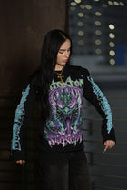 GYS FLAME DRAGON L/S SHIRT 'BLK x ELECTRIC BLUE'