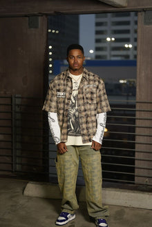 ANTO 'PRICELESS' PLAID S/S BUTTON SHIRT - BROWN