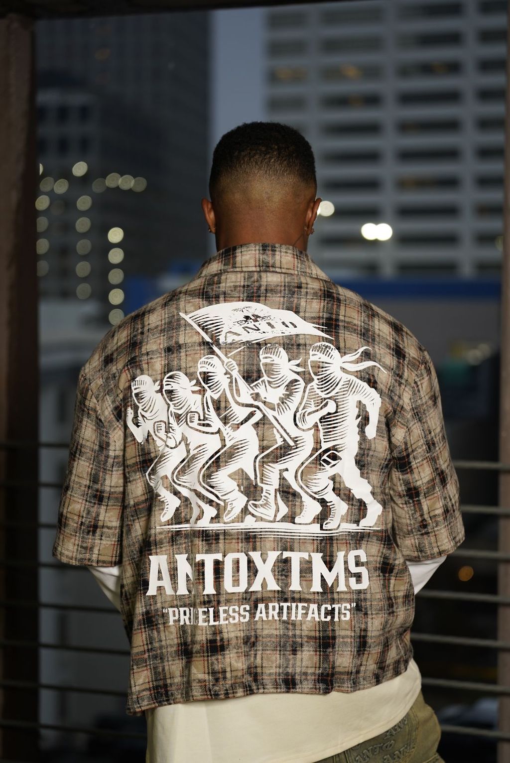 ANTO 'PRICELESS' PLAID S/S BUTTON SHIRT - BROWN