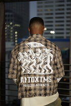 ANTO 'PRICELESS' PLAID S/S BUTTON SHIRT - BROWN