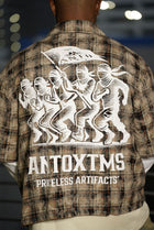 ANTO 'PRICELESS' PLAID S/S BUTTON SHIRT - BROWN