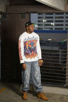 GYS FLAME DRAGON L/S SHIRT 'WHITE x FLAME RED'