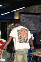 DENIM EMBOSSED CARGO SHORT - FADED BLUE