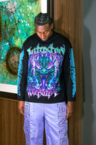 GYS FLAME DRAGON L/S SHIRT 'BLK x ELECTRIC BLUE'