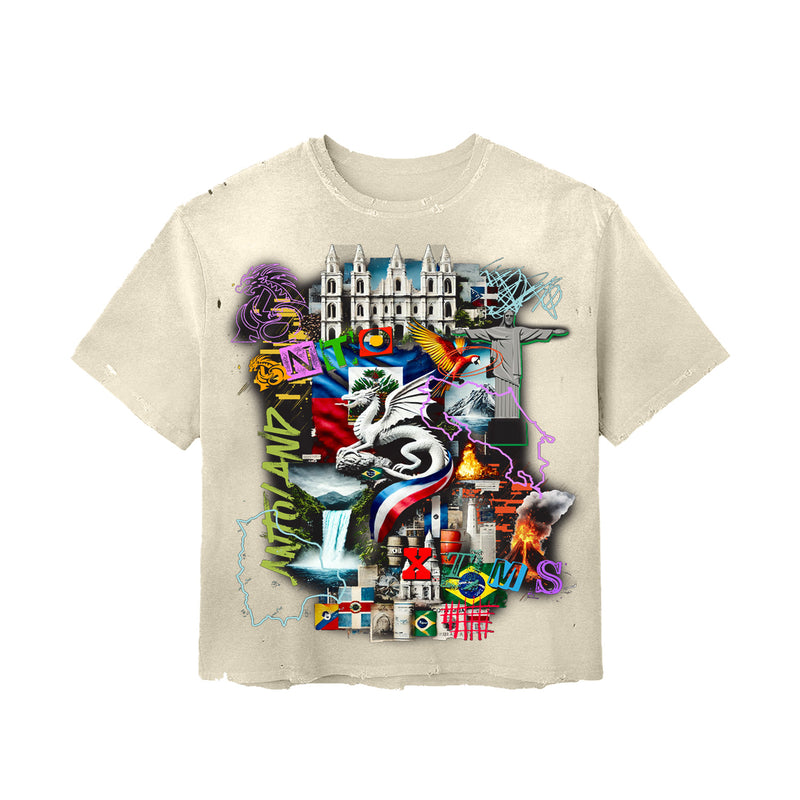 'Antoworld Collage' S/S Vintage Cut Shirt - CRM