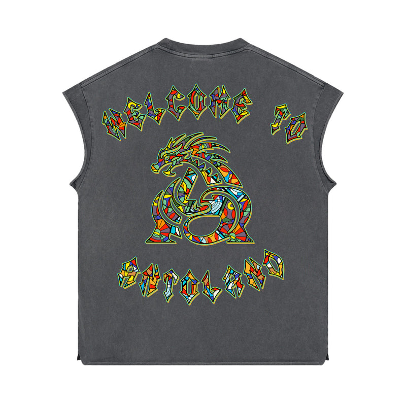 Mosaic 'ANTOWORLD' Sleeveless Shirt - GREY