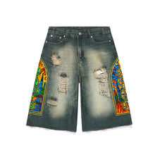MOSAIC DISTRESSED JORTS V2 - DIRTY WASH