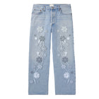 FLORAL LIGHTWASH EMBROIDERED DENIM JEANS