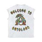 Mosaic 'ANTOWORLD' Sleeveless Shirt - WHITE