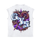 Rhinestone 'Anto 1975' Sleeveless Shirt - WHITE