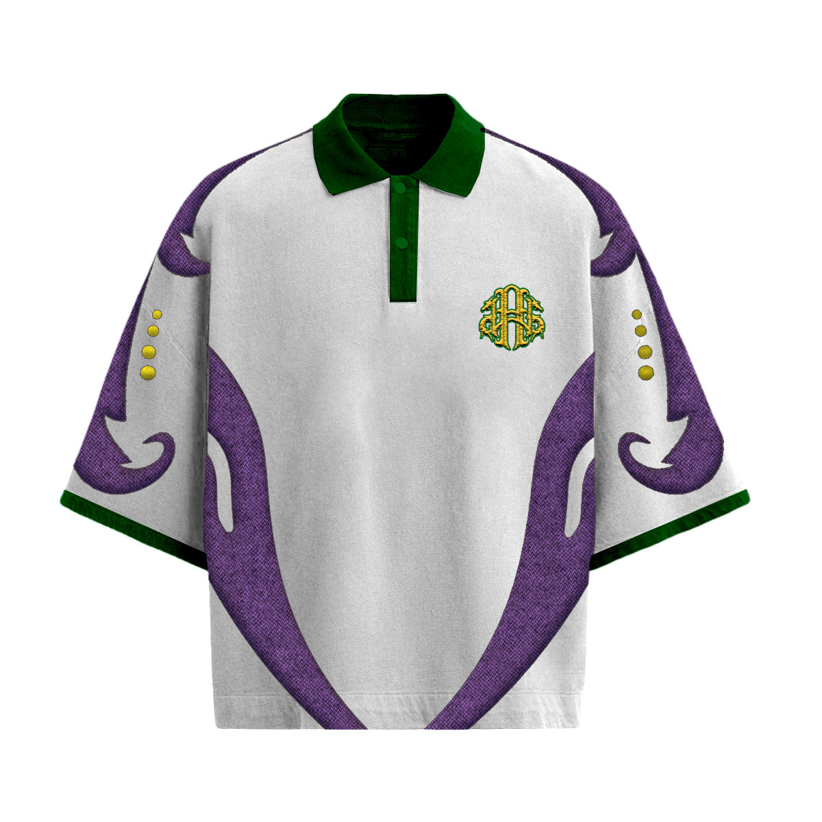 MG 'MASKED' WHITE DROP SHOULDER POLO