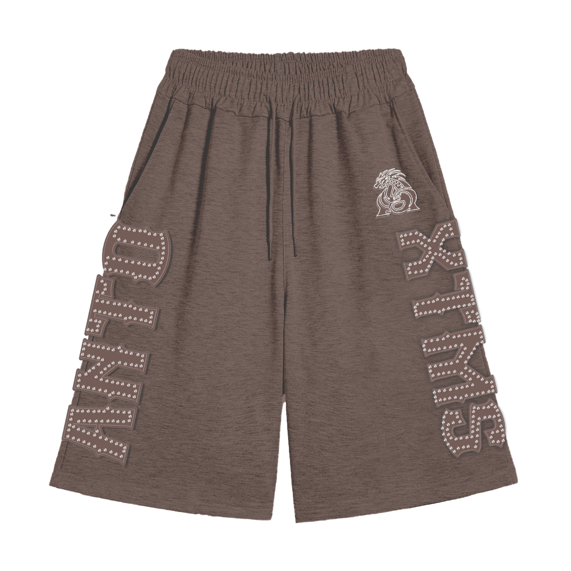 ANTOXTMS brown rhinestone shorts