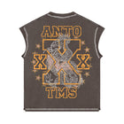 Back view of ANTOXXMS dragon graphic sleeveless shirt