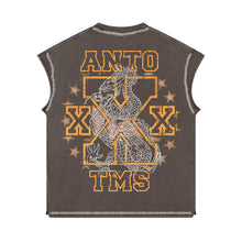 Back view of ANTOXXMS dragon graphic sleeveless shirt