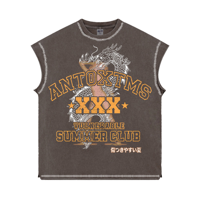 Front view of ANTOXXMS Vulnerable Summer Club sleeveless shirt